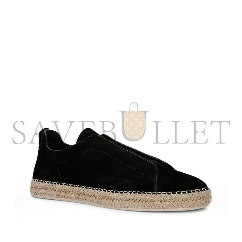 ZEGNA SUEDE TRIPLE STITCH ESPADRILLES 